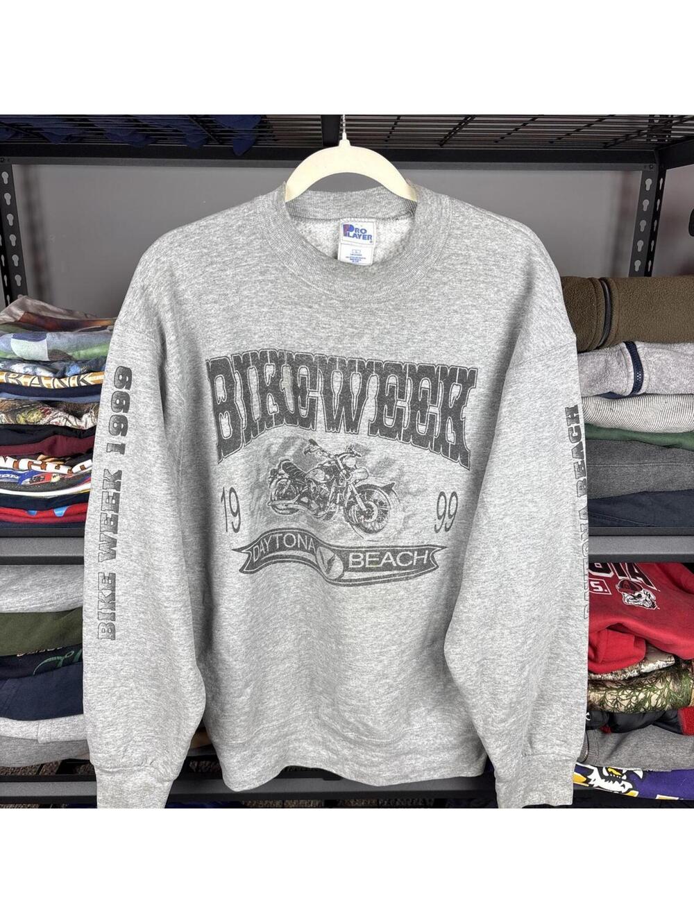 Vintage 90s 1999 Daytona Beach Bike Week Pro Player Crewneck Sweatshirt M